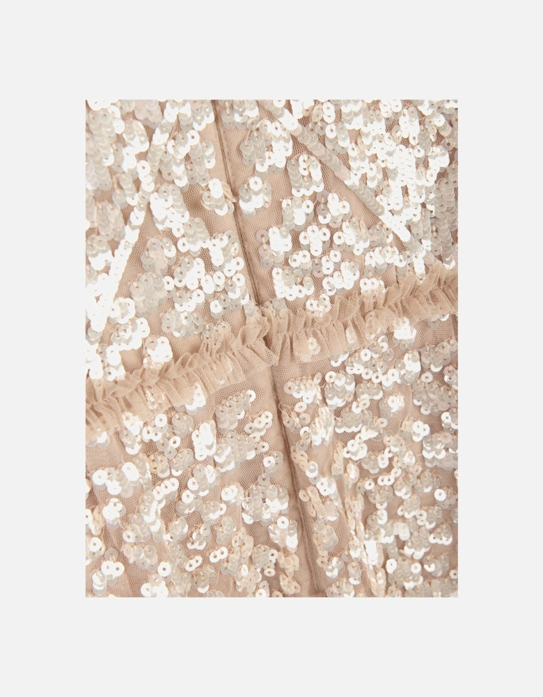 Girls Aurora Dress in Beige