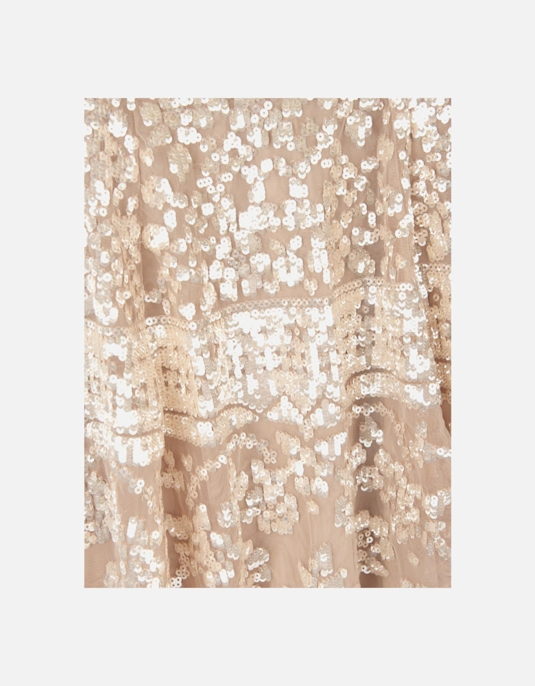 Girls Aurora Dress in Beige