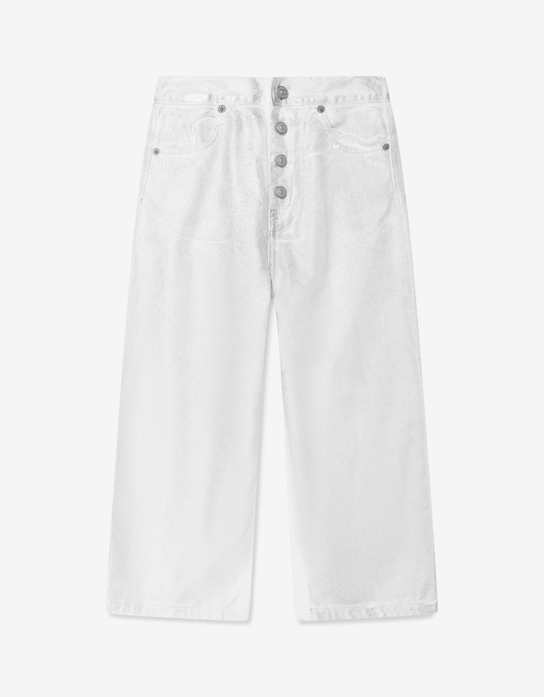 MM6 Kids Metallic Effect Jeans in Silver, 6 of 5