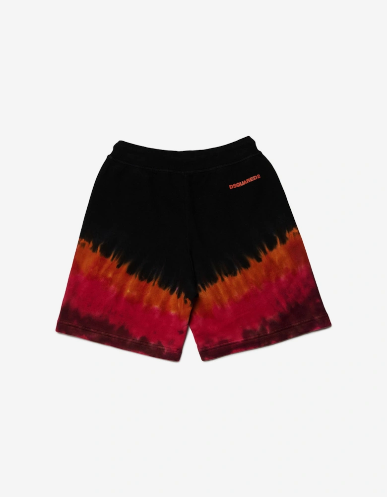 Boys Tie-Dye Logo Shorts in Black