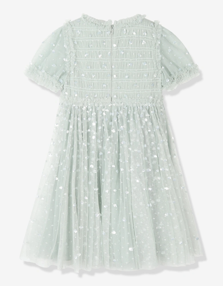 Girls Sequin Giselle Dress in Blue