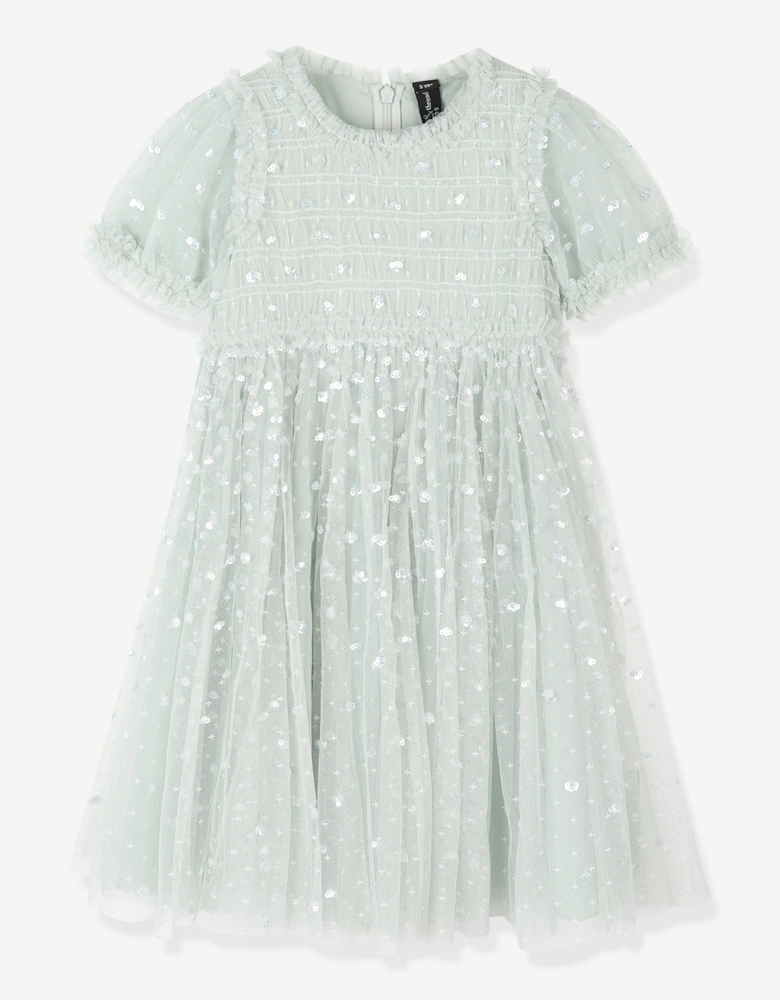 Girls Sequin Giselle Dress in Blue