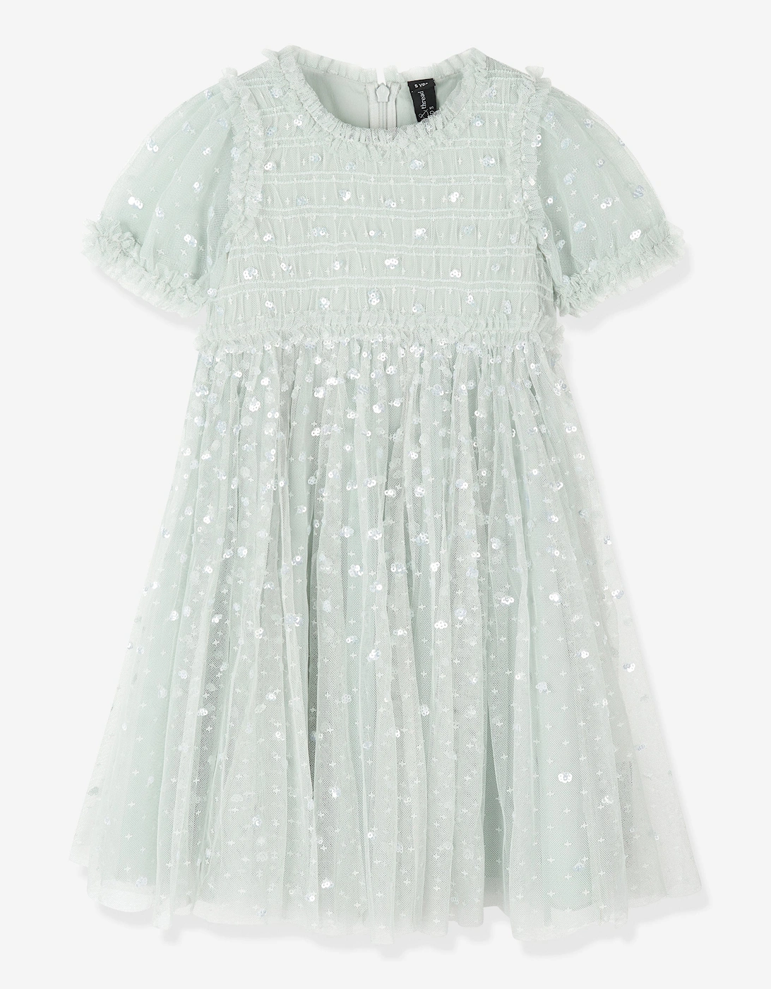 Girls Sequin Giselle Dress in Blue, 5 of 4
