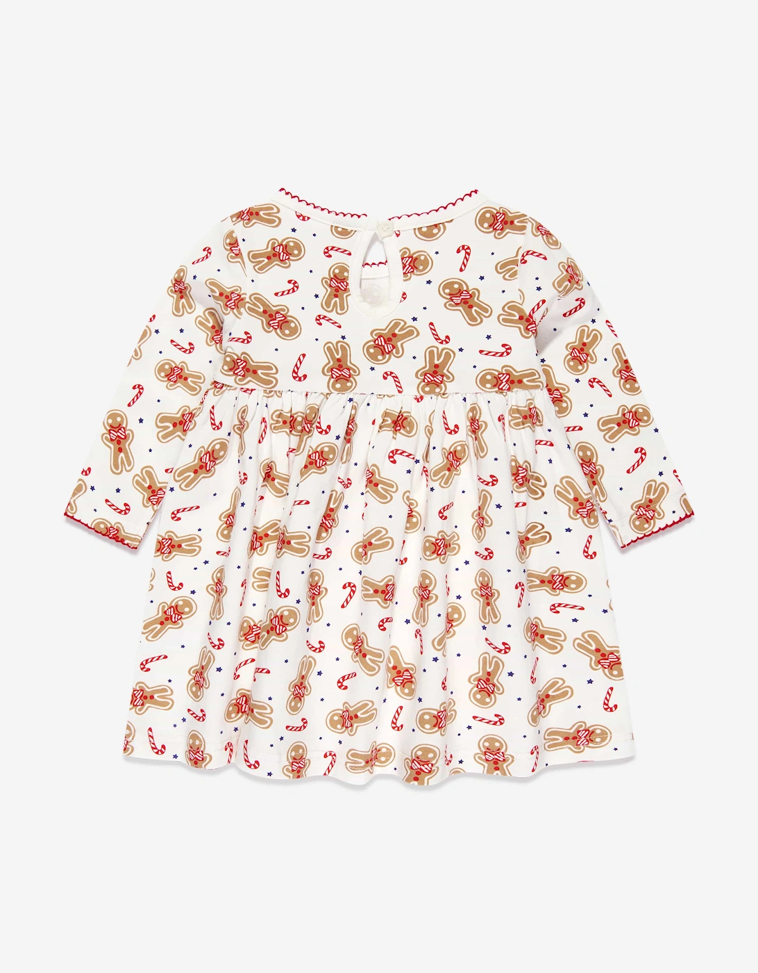 Baby Girls Gingerbread Jersey Dress in White