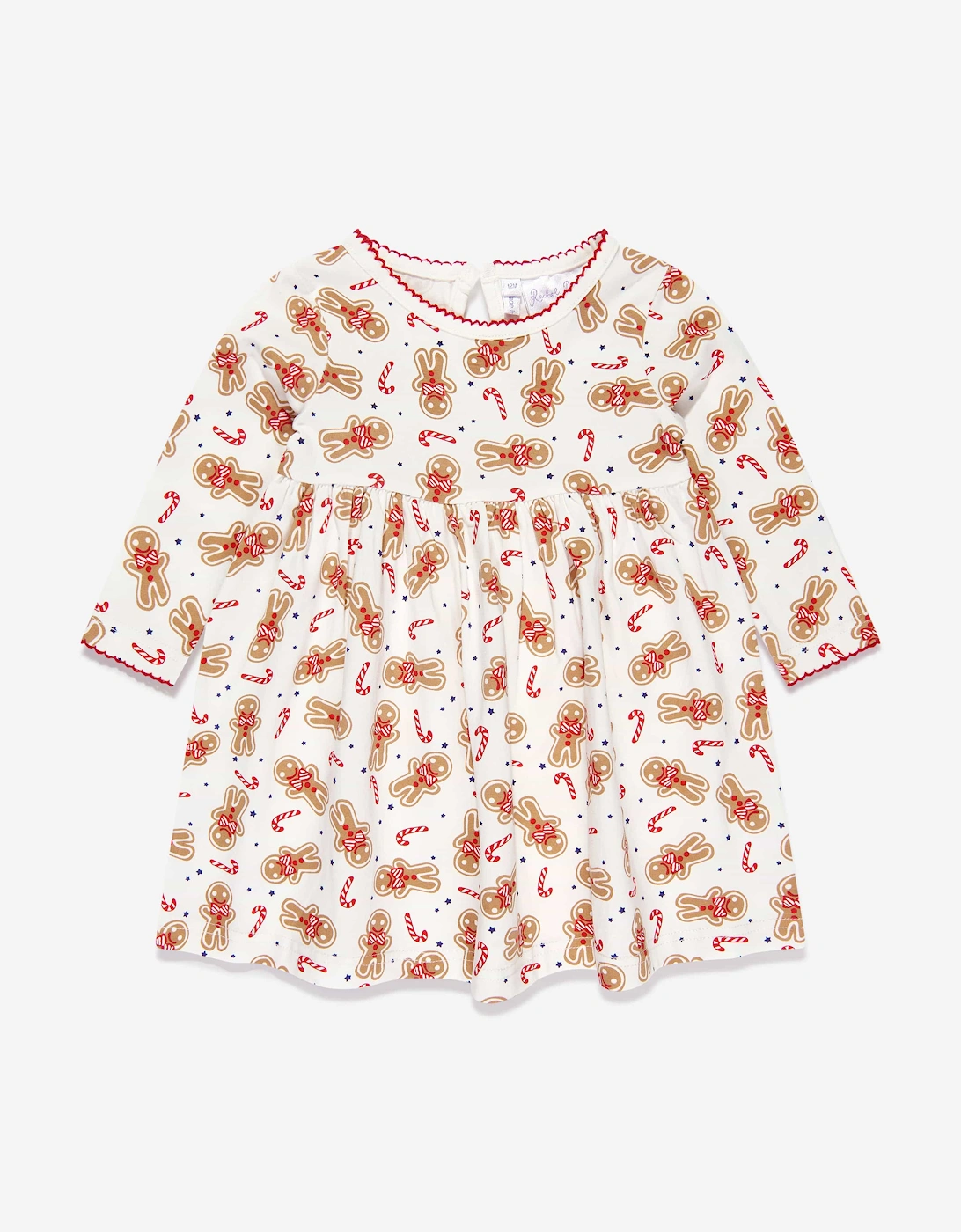 Baby Girls Gingerbread Jersey Dress in White, 5 of 4