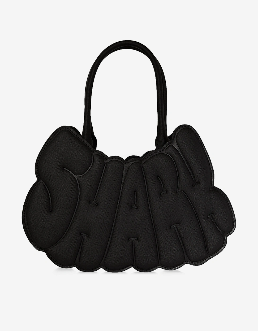 Girls Metallic Drip Shark Bubble Letters Handbag in Black (35.56cm), 7 of 6
