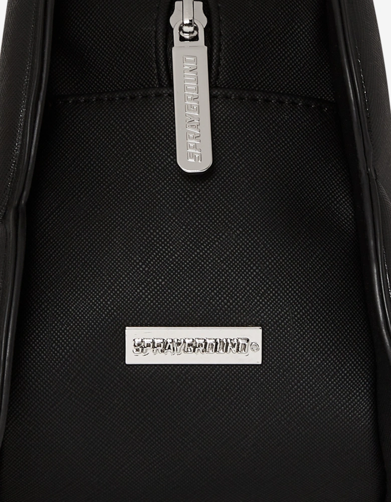Girls Metallic Drip Shark Bubble Letters Handbag in Black (35.56cm)