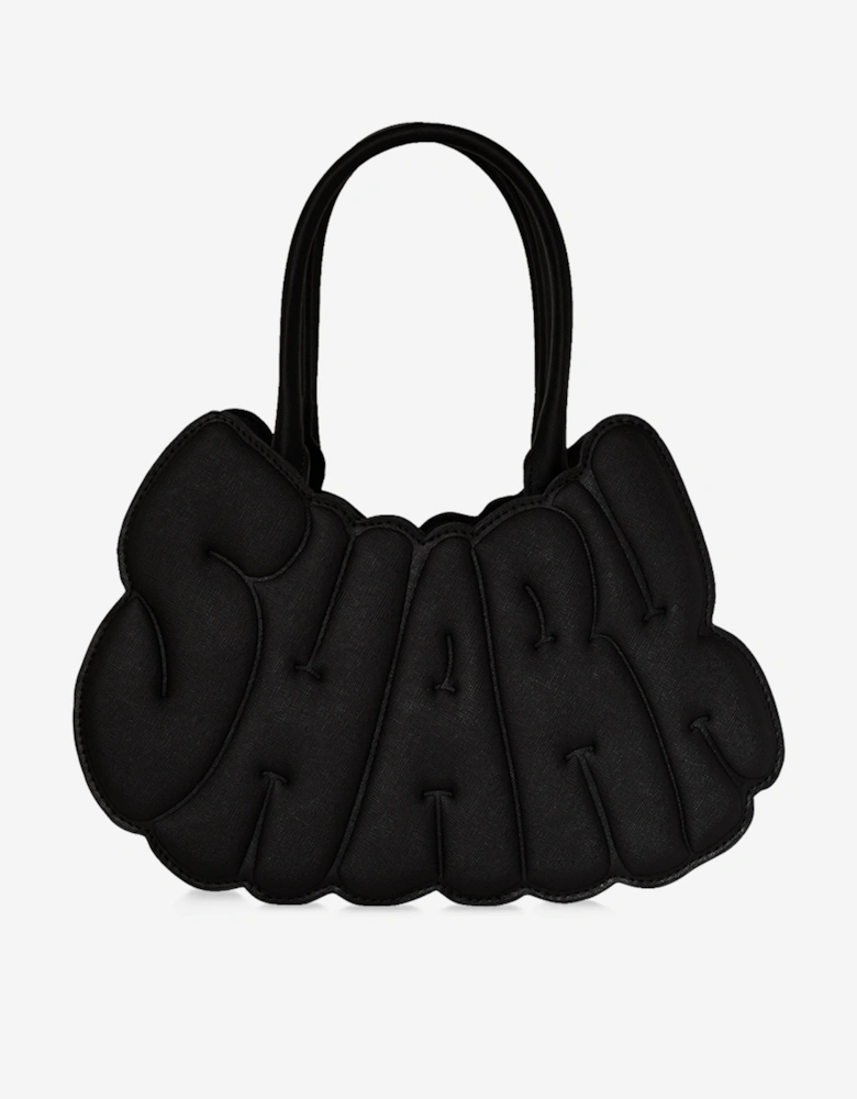 Girls Metallic Drip Shark Bubble Letters Handbag in Black (35.56cm)