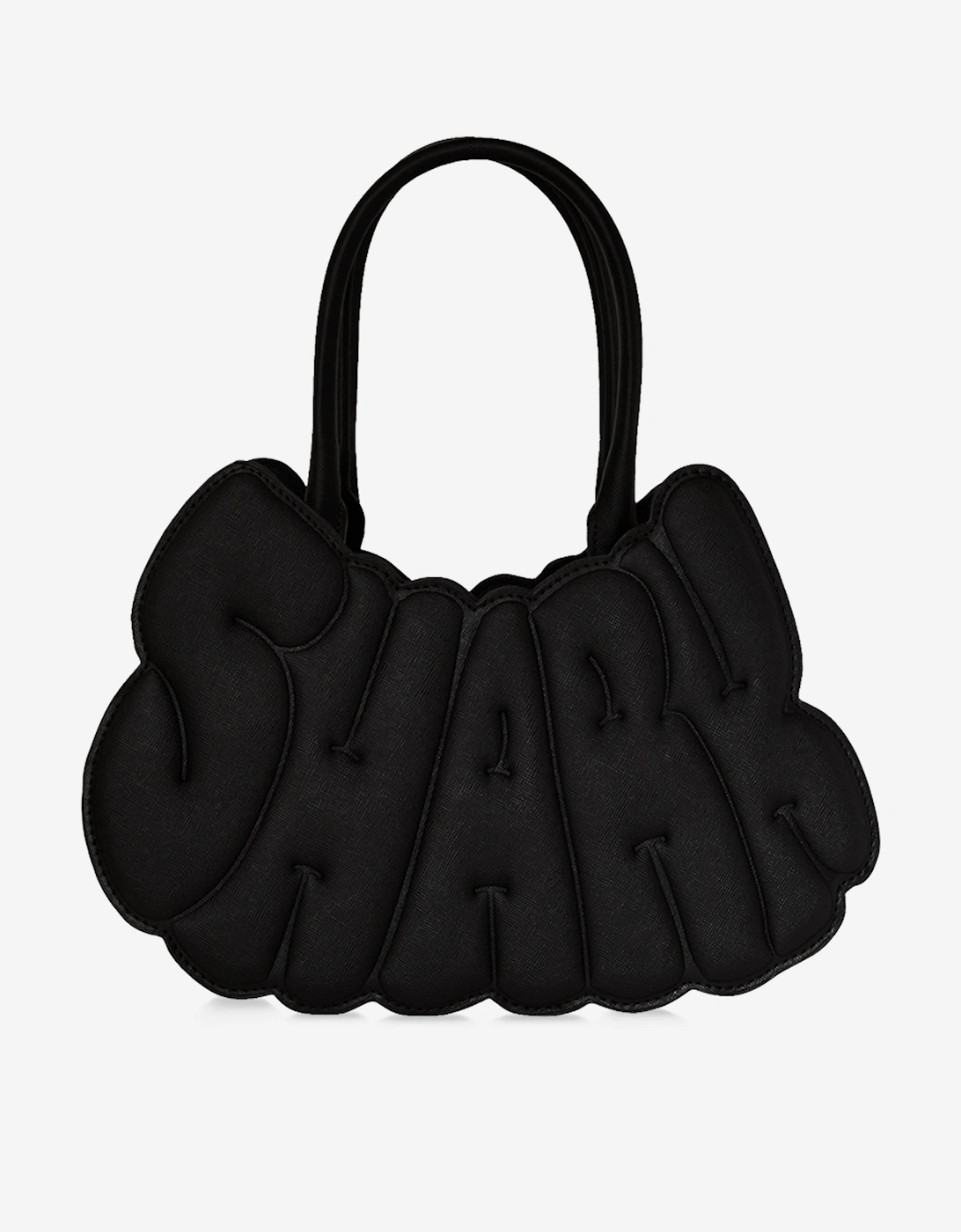 Girls Metallic Drip Shark Bubble Letters Handbag in Black (35.56cm)