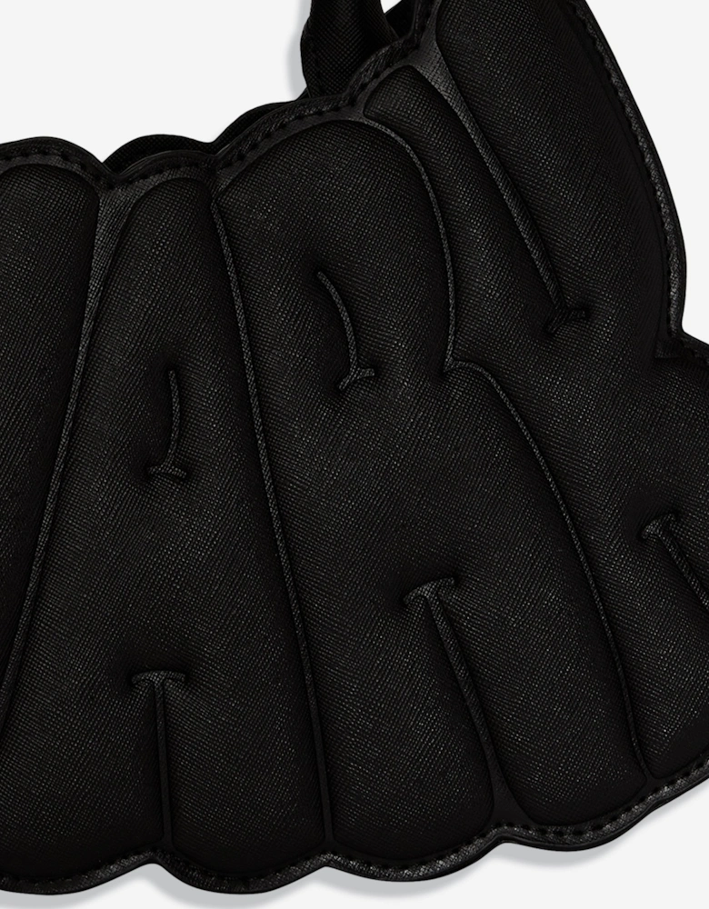 Girls Metallic Drip Shark Bubble Letters Handbag in Black (35.56cm)