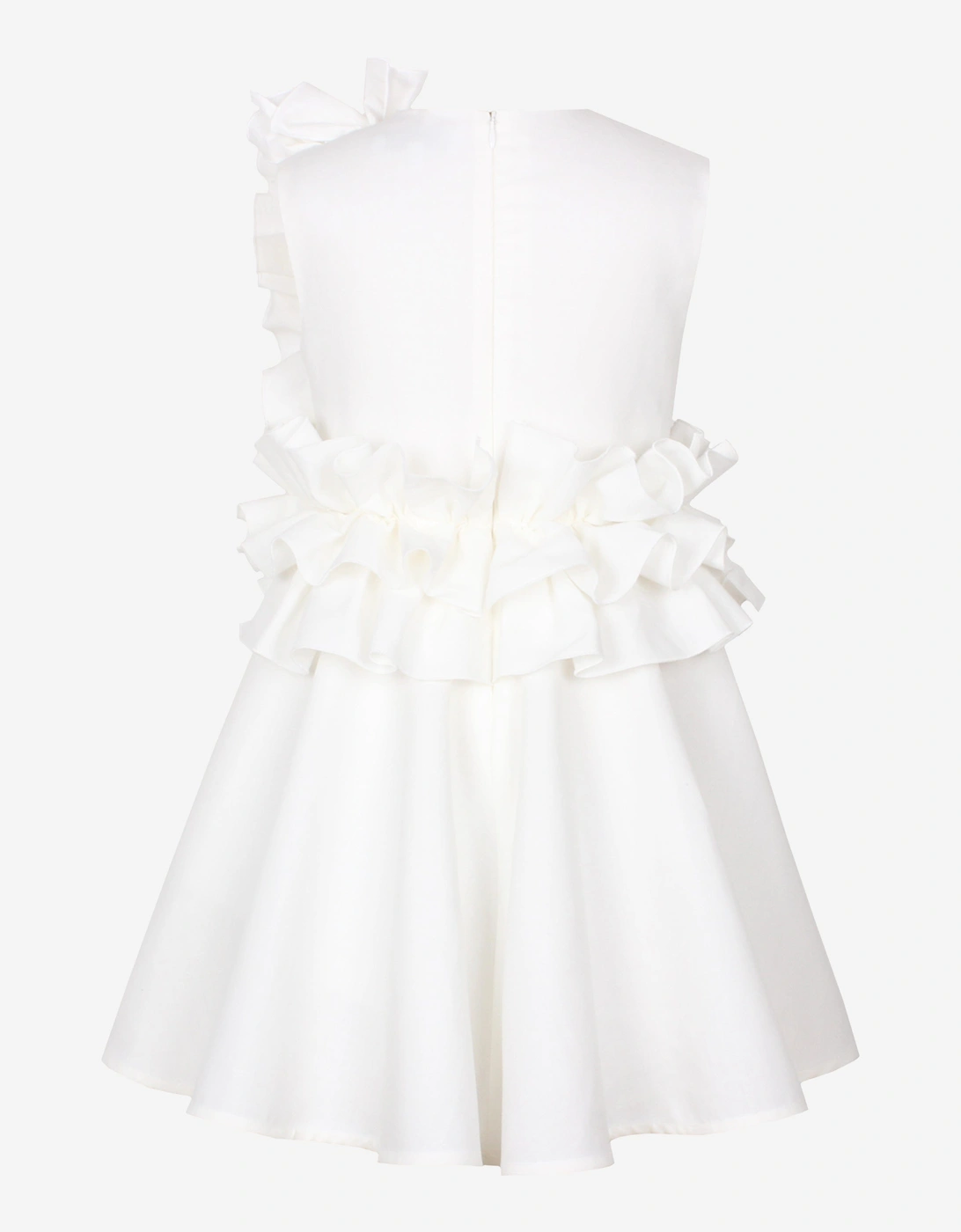 Girls Adage Ruffle Flower Dress in White