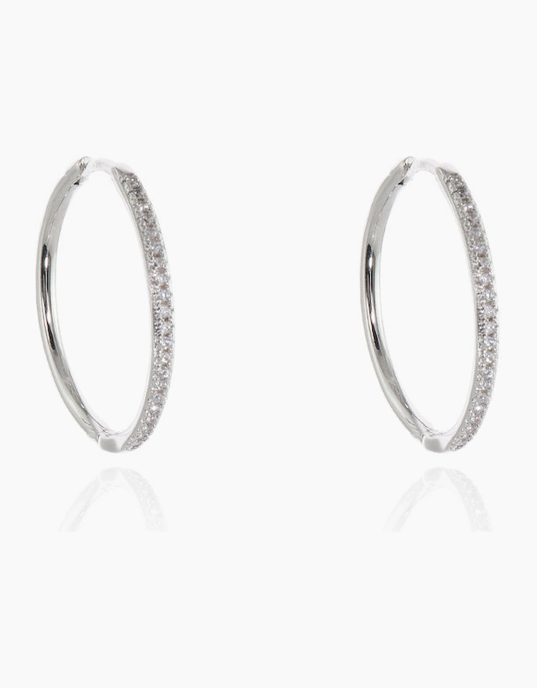 Cachet London Women's Silver/Silver Vice Hoop Earrings