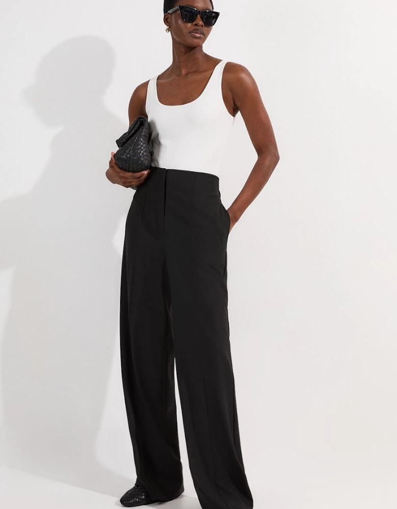 Tailored Drape High Waist Wide Leg Trousers