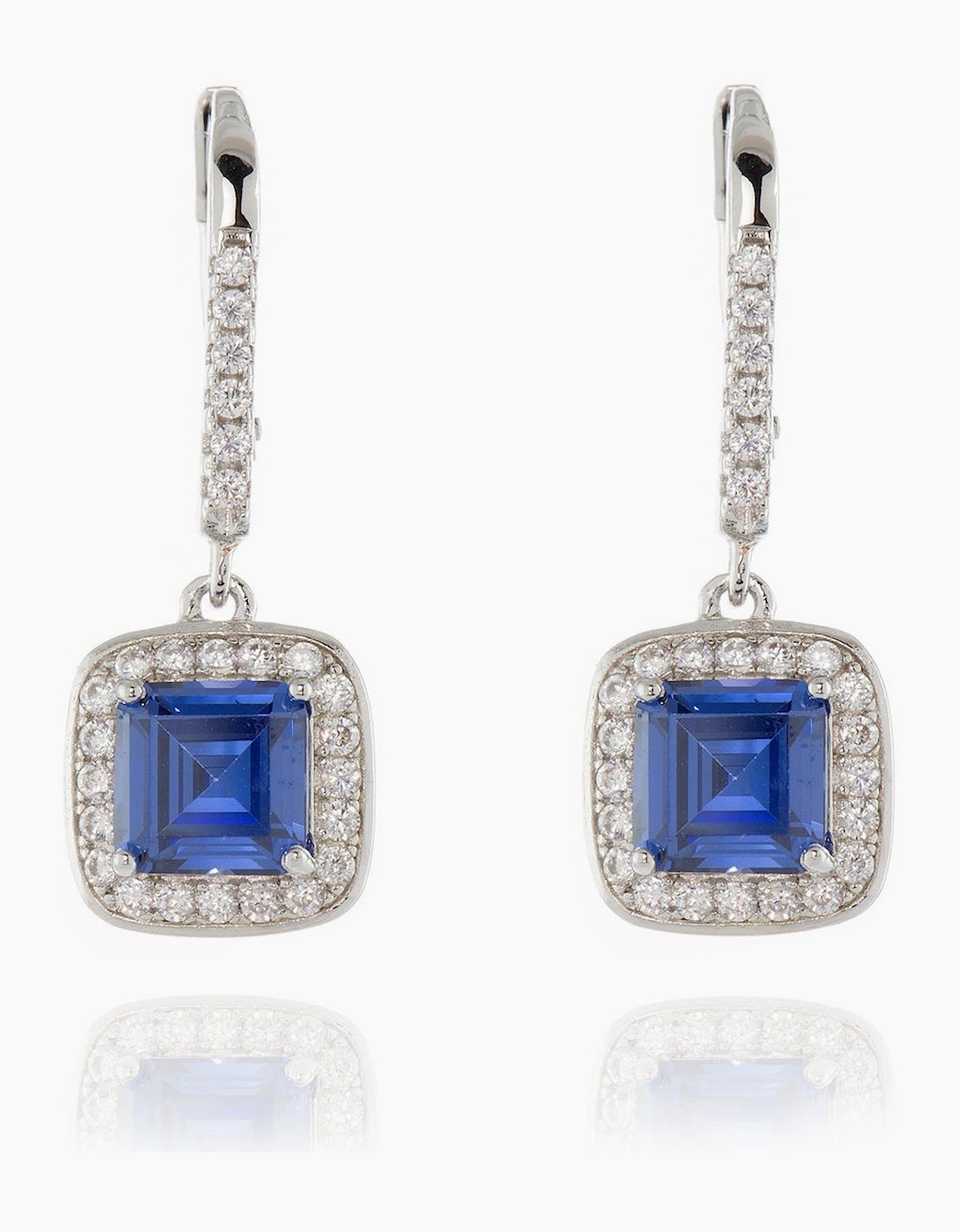 Women's Cachet London Idola Silver Tanzanite Earrings - Silver/Silver/White/White