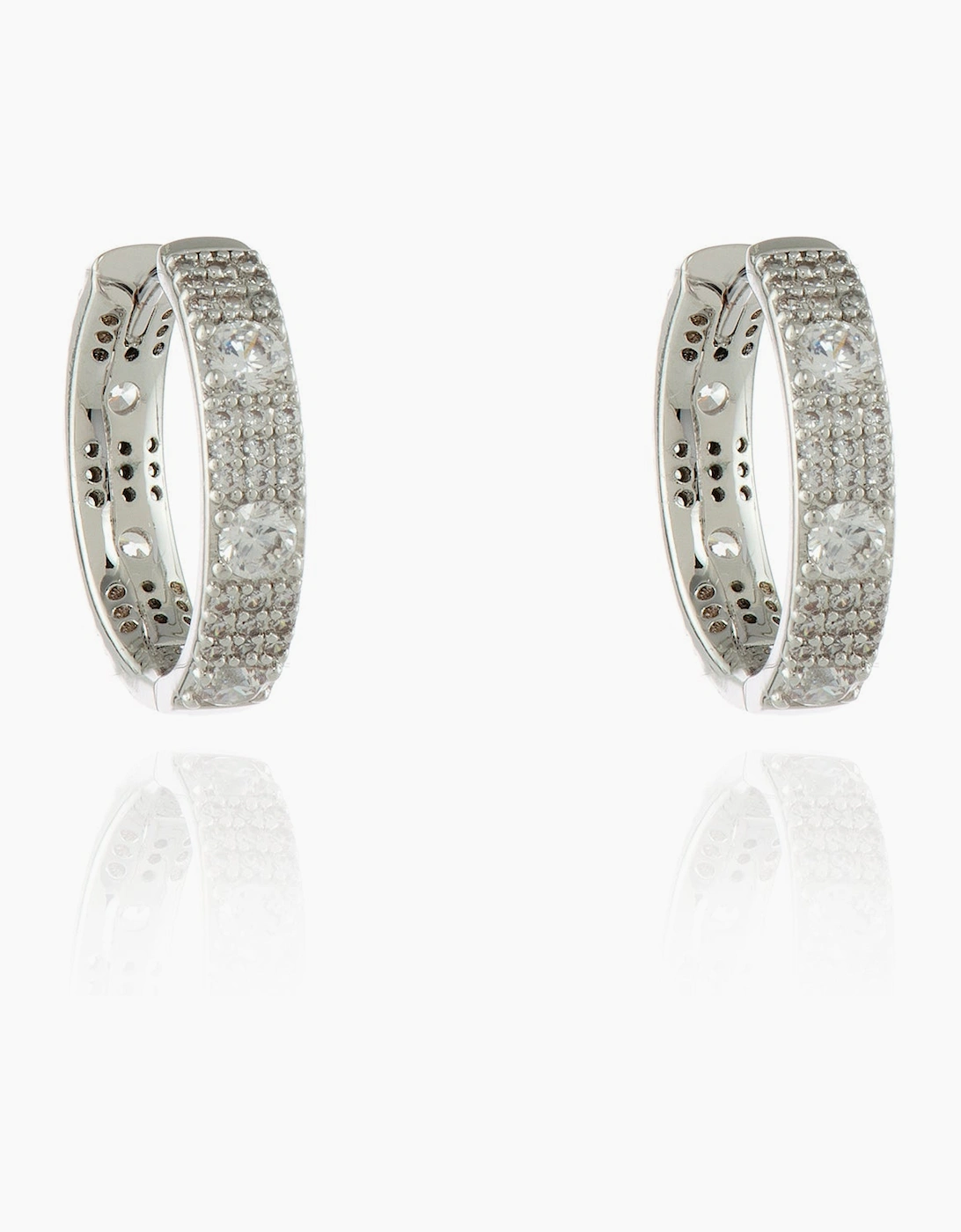 Women's Cachet London Fellini Medium 18mm Silver Hoop - Silver/Silver