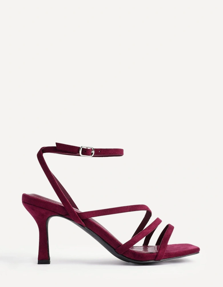 Reflect Burgundy Faux Suede Strappy Heels