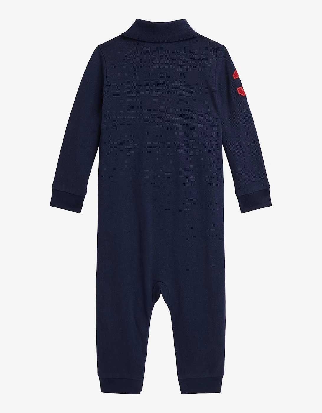 Baby Boys Polo Romper in Navy