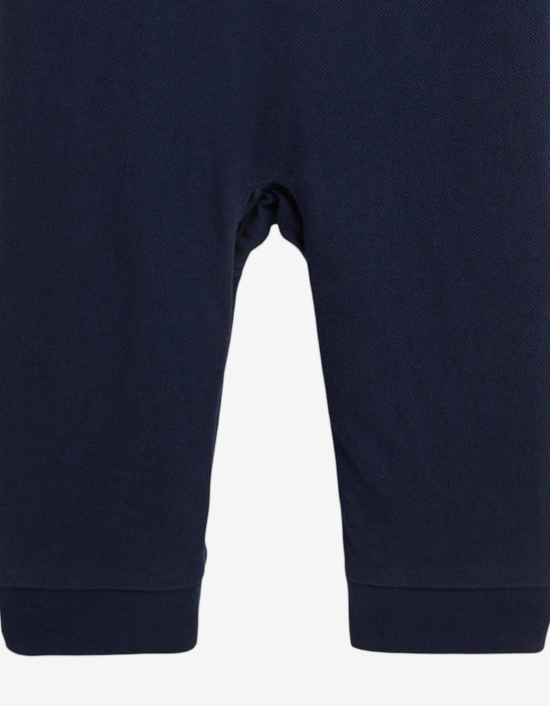 Baby Boys Polo Romper in Navy