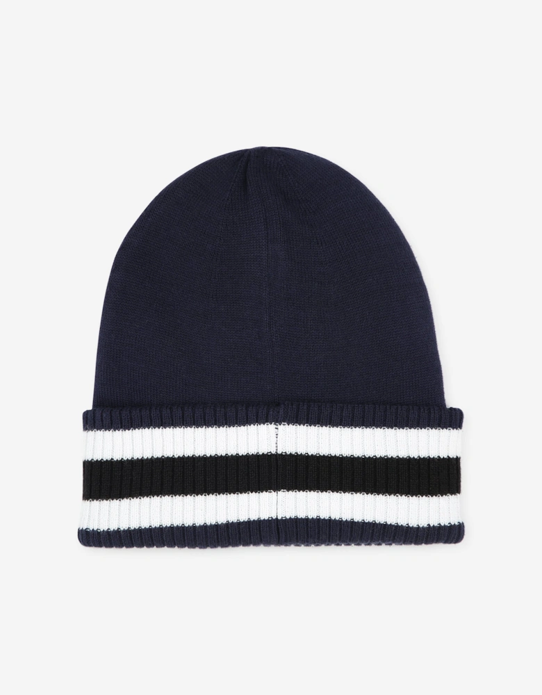 Hugo Boys Logo Beanie Hat in Blue
