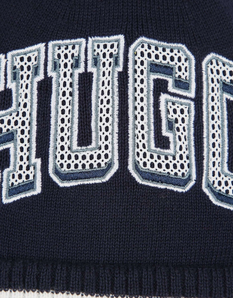Hugo Boys Logo Beanie Hat in Blue