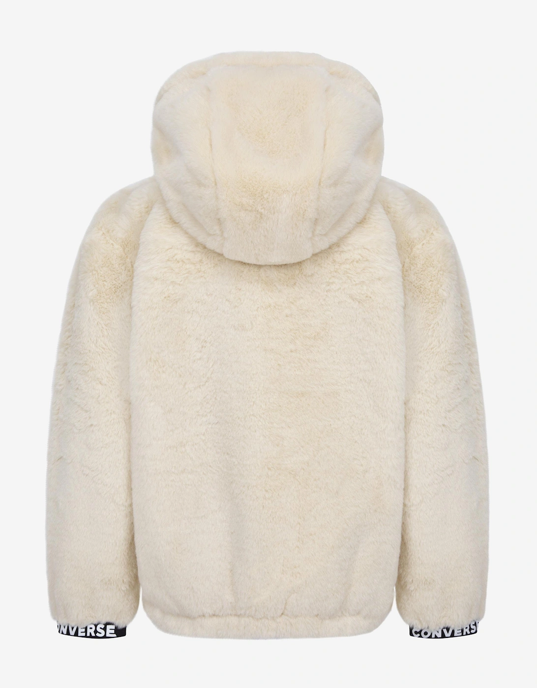 Girls Faux Fur Jacket in Ivory