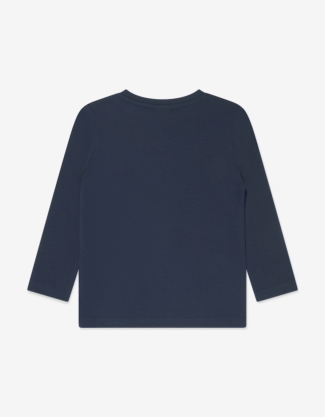 BOSS Boys Long Sleeve Logo T-Shirt in Navy