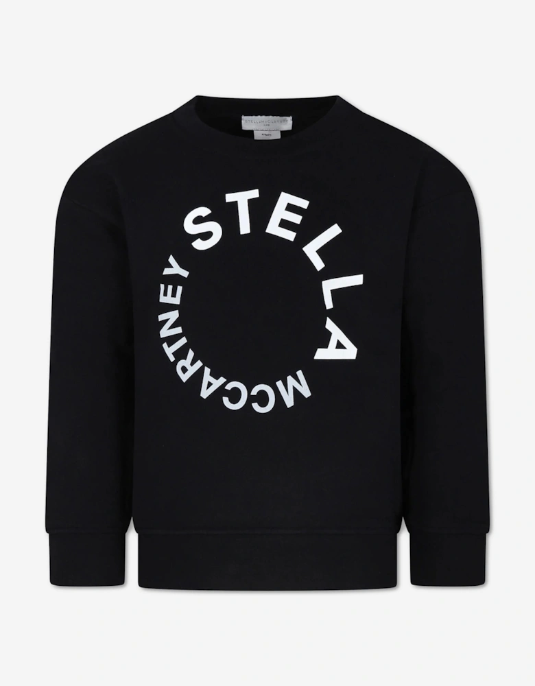 Boys Circle Logo Sweatshirt in Black