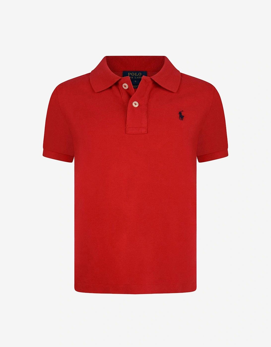 Boys Cotton Polo Shirt in Red, 5 of 4