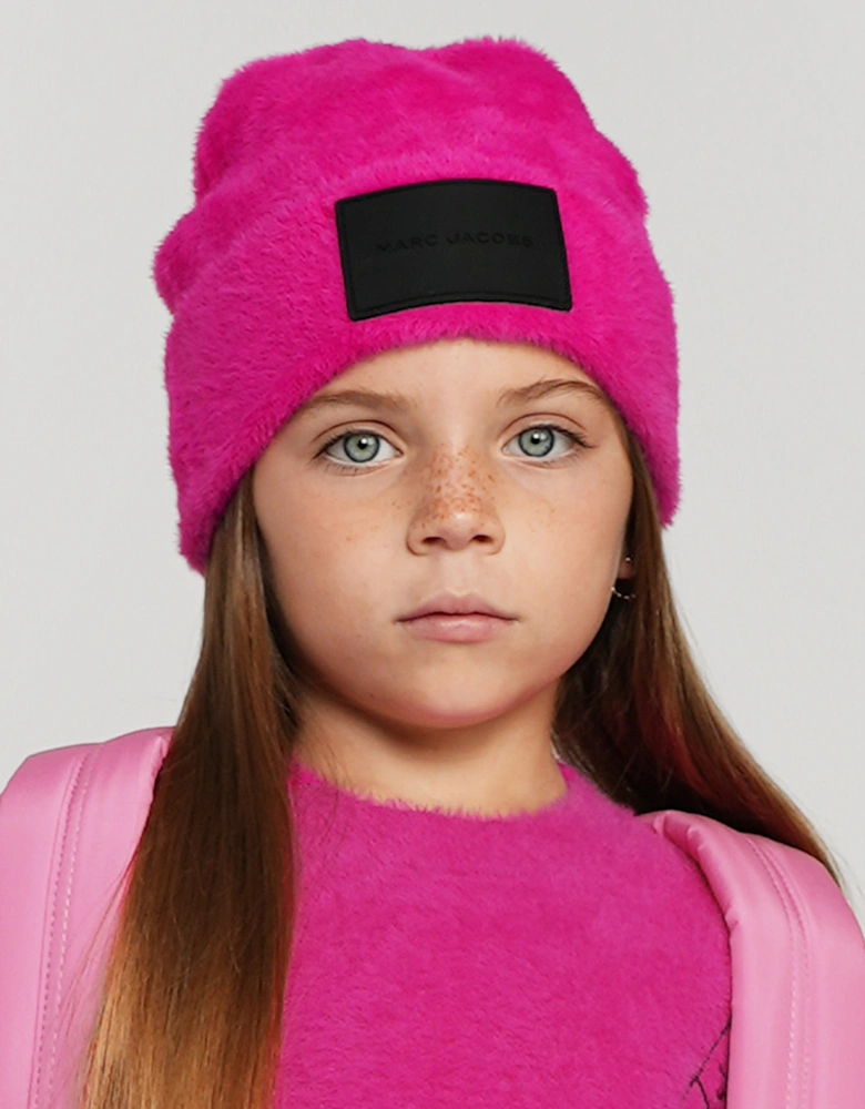 Girls Logo Beanie Hat in Pink