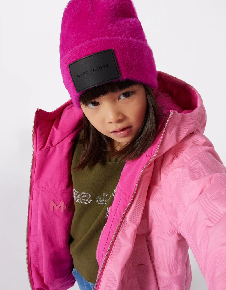 Girls Logo Beanie Hat in Pink