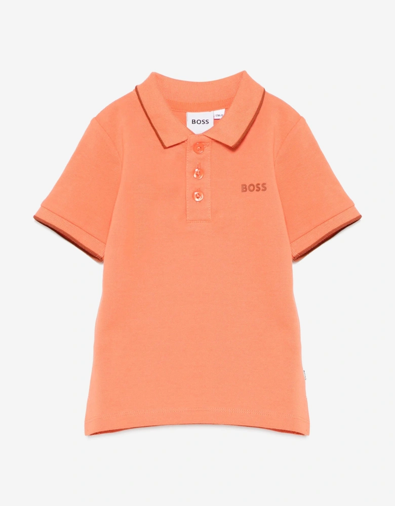 BOSS Baby Boys Logo Polo Shirt in Orange