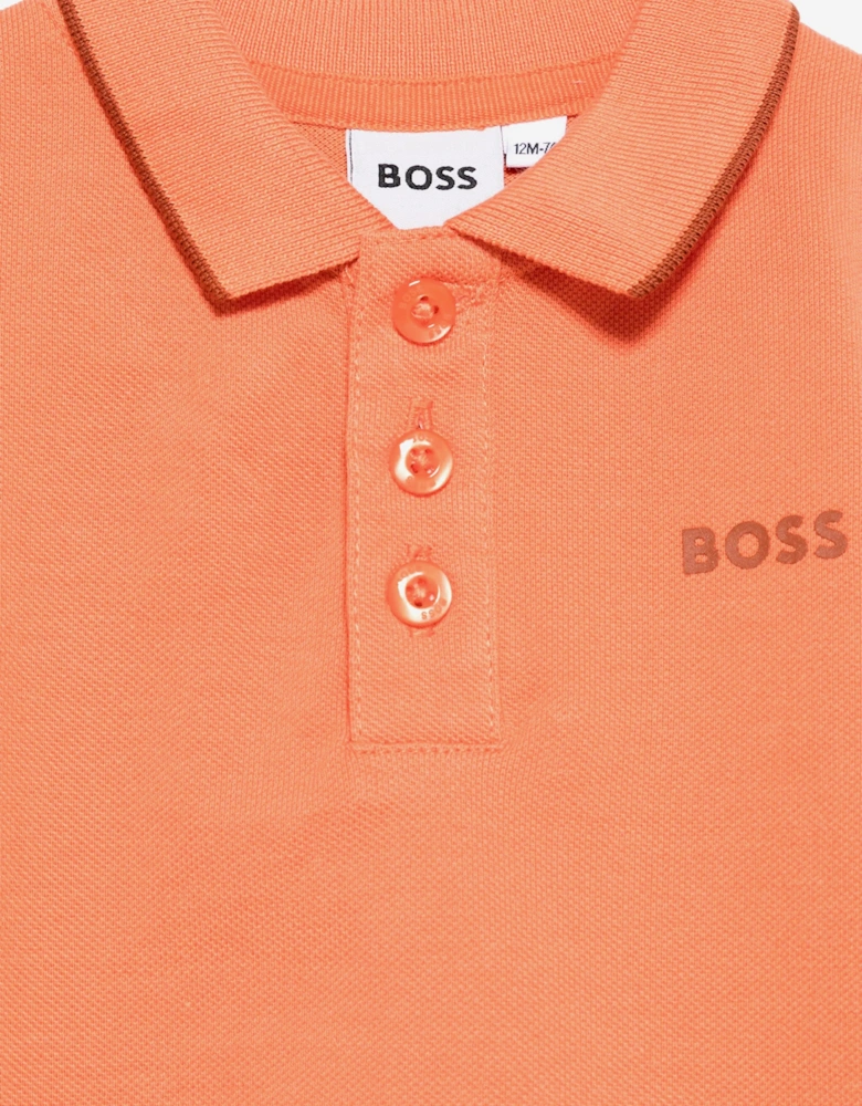 BOSS Baby Boys Logo Polo Shirt in Orange
