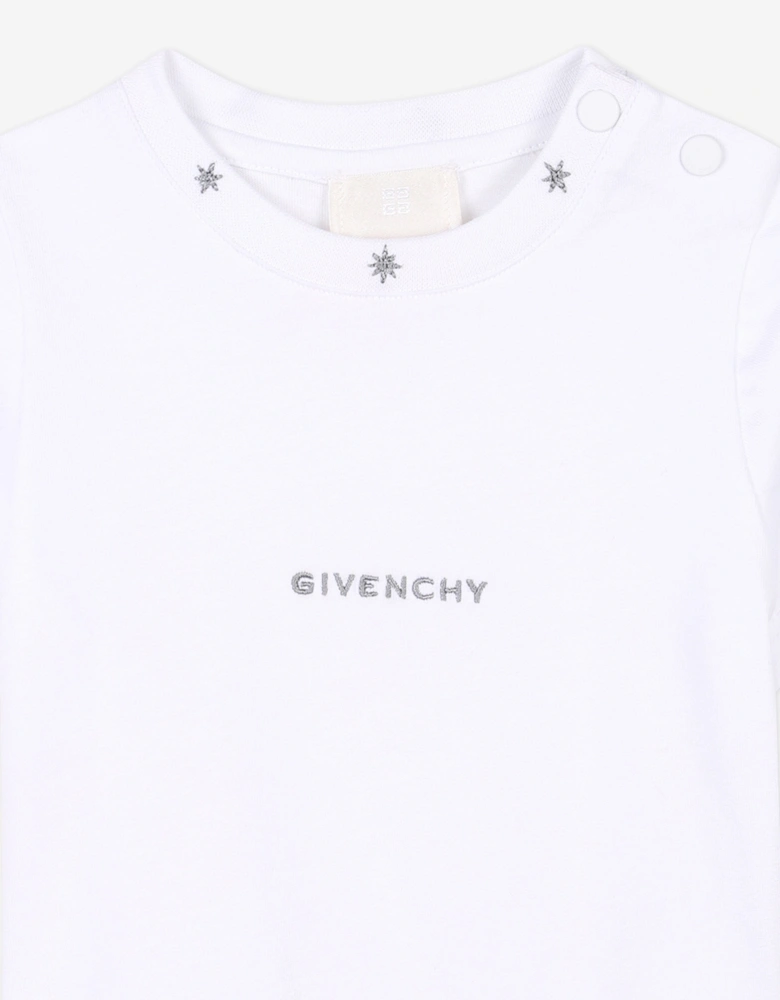 Baby Boys Embroidered Logo T-Shirt in White