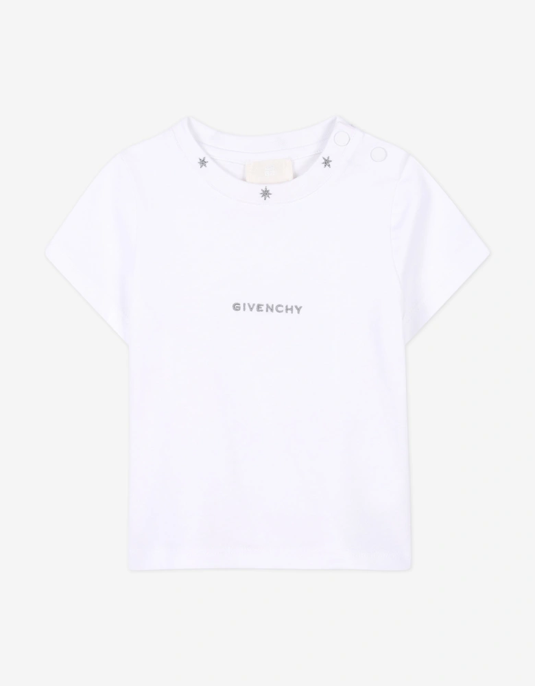 Baby Boys Embroidered Logo T-Shirt in White