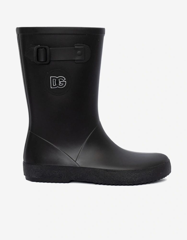 Kids Logo Rain Boots in Black