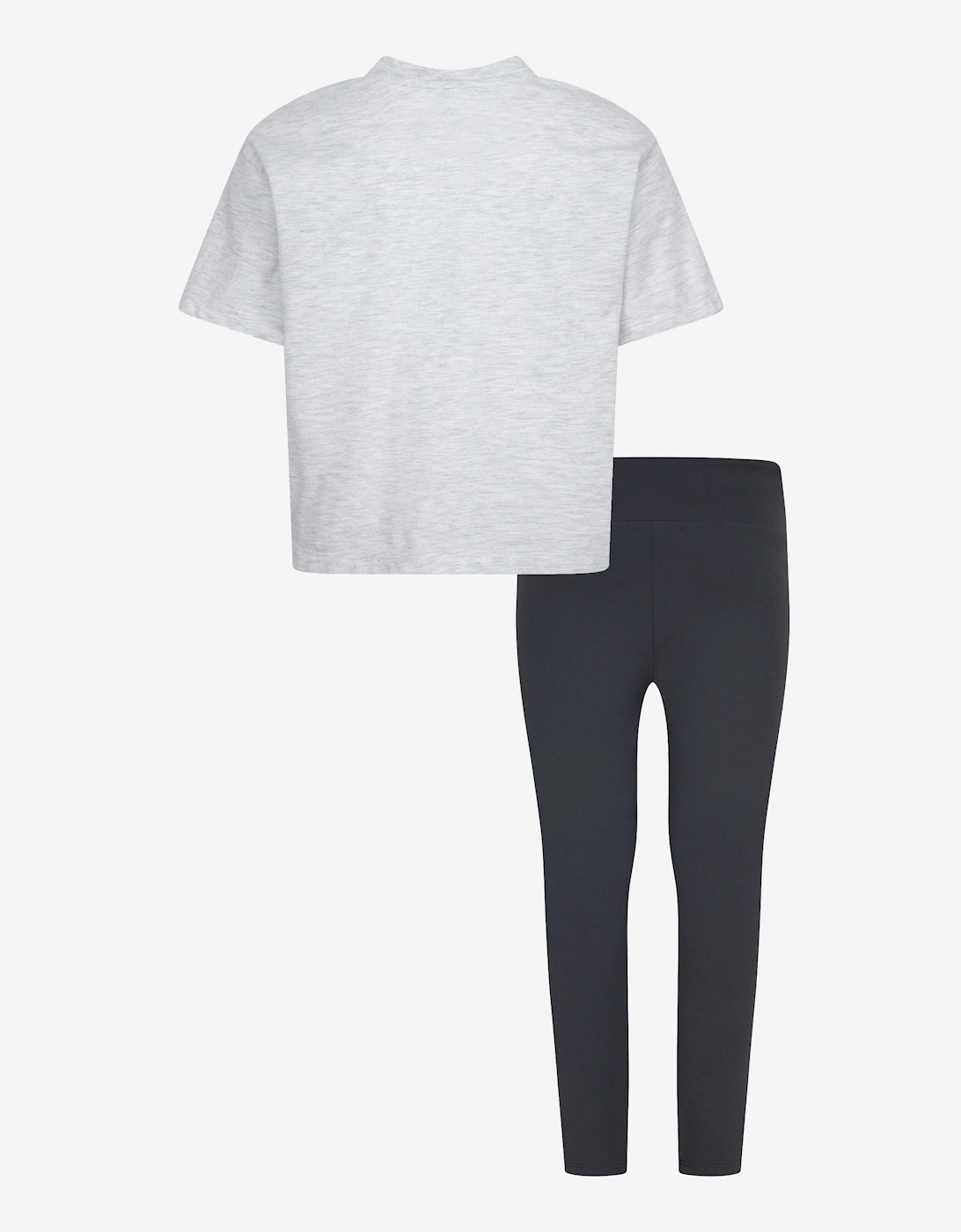 Girls Boxy T-Shirt and Leggings Set in Grey