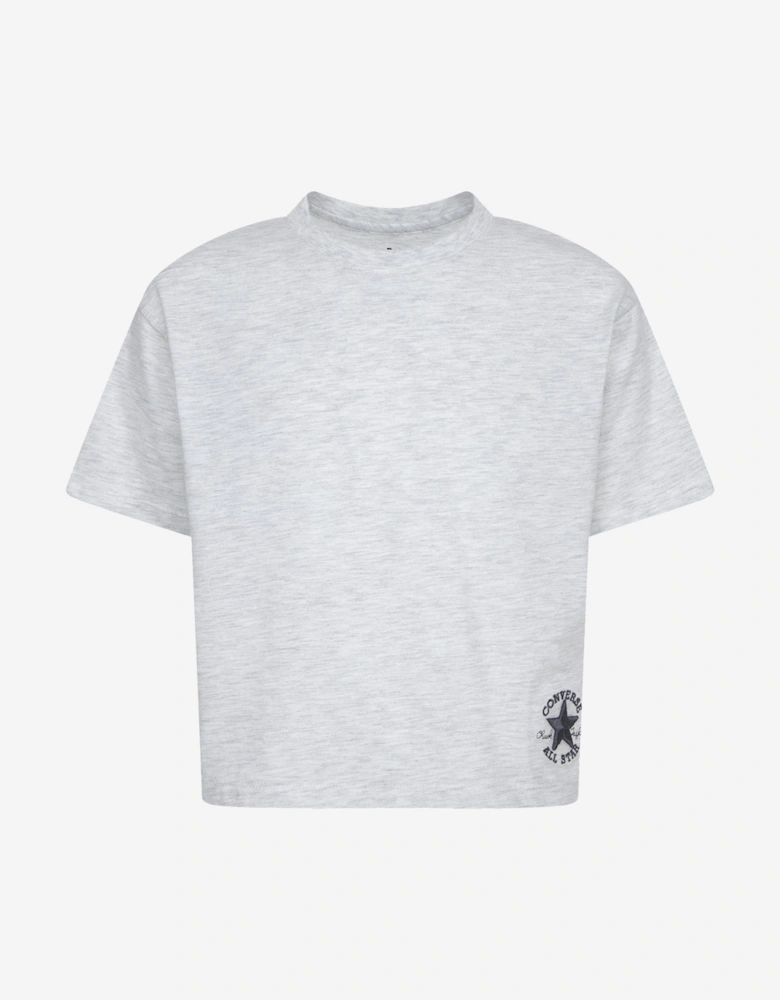 Girls Boxy T-Shirt and Leggings Set in Grey