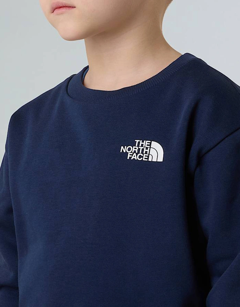 Kids Simple Dome Fleece Tracksuit in Navy