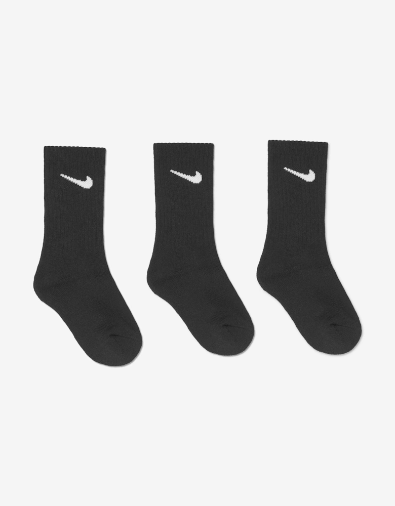 Kids Basic 3 Pack Socks Set in Black