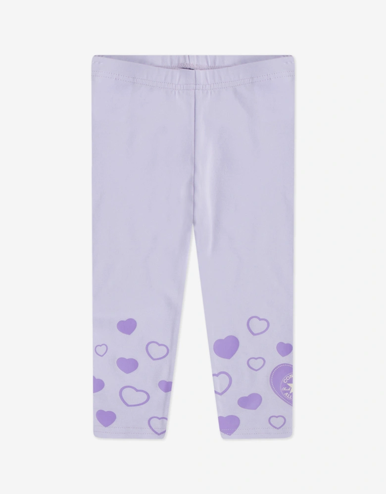 Girls Hoodie and Heart Leggings Set in Grey