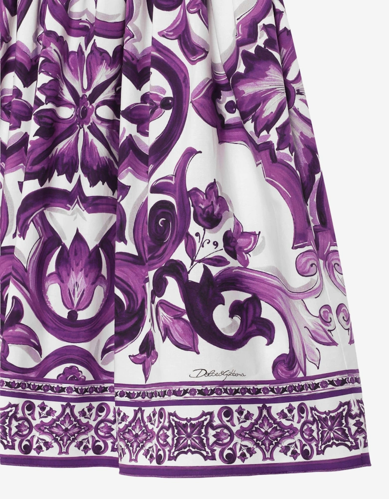 Girls Majolica Sleeveless Dress in Purple
