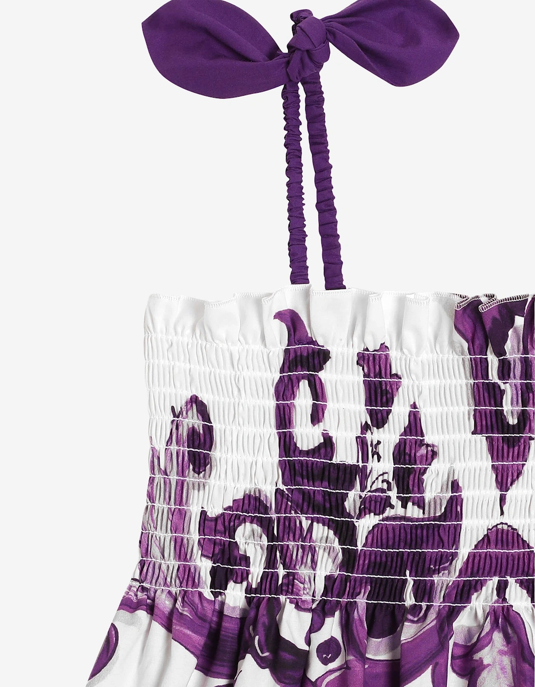 Girls Majolica Sleeveless Dress in Purple