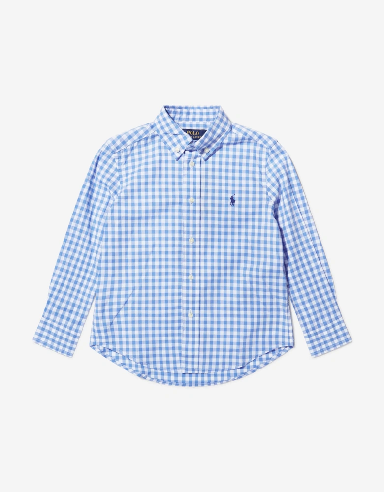 Boys Gingham Shirt in Blue