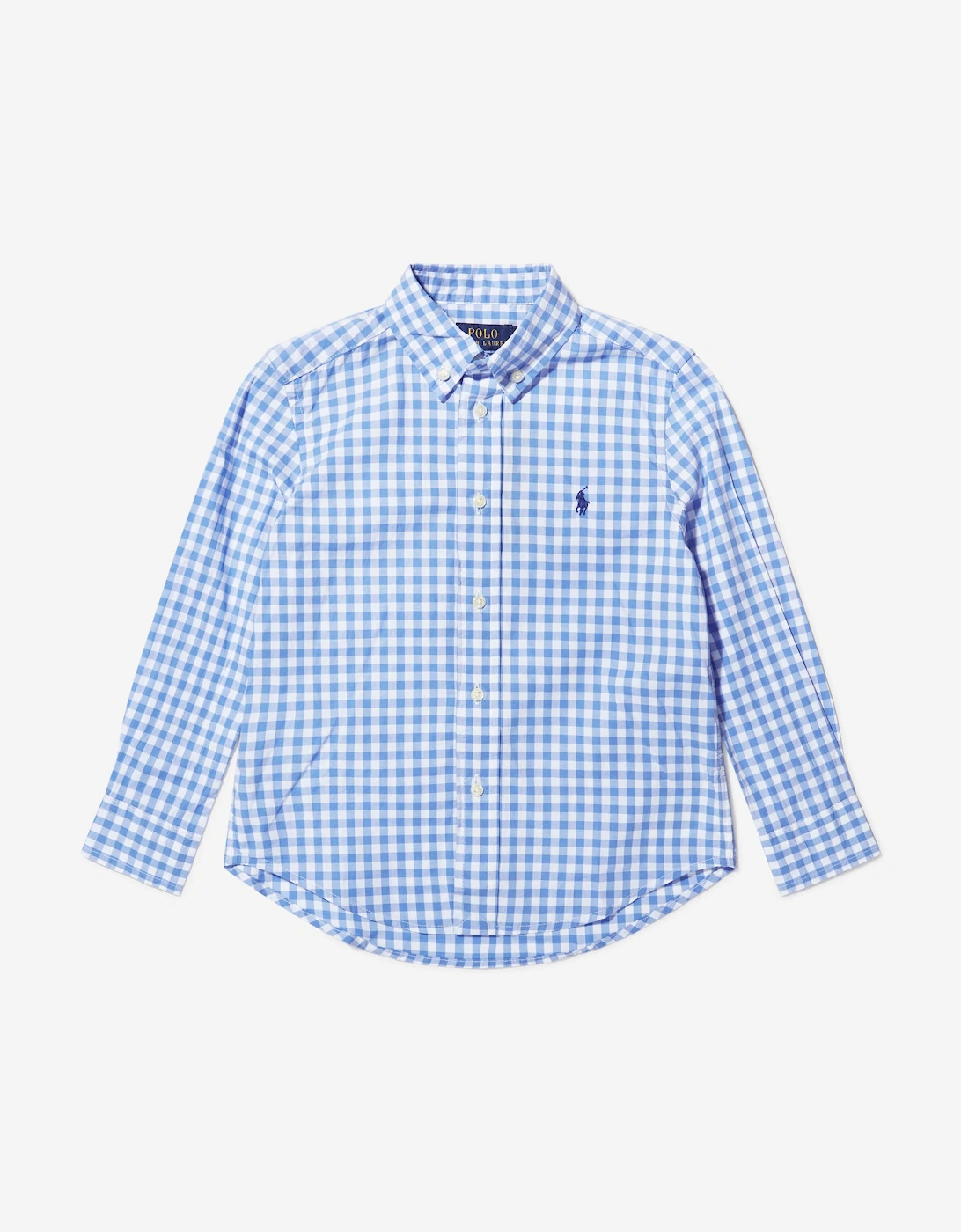 Boys Gingham Shirt in Blue, 6 of 5