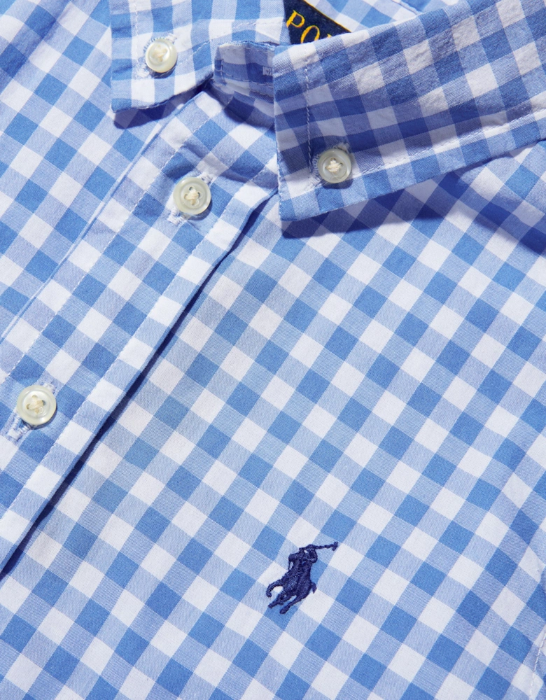 Boys Gingham Shirt in Blue