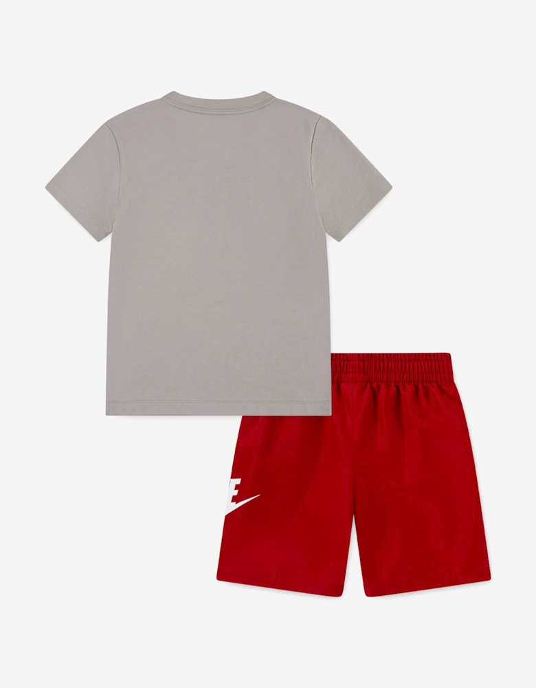 Kids Woven Short Set in Grey