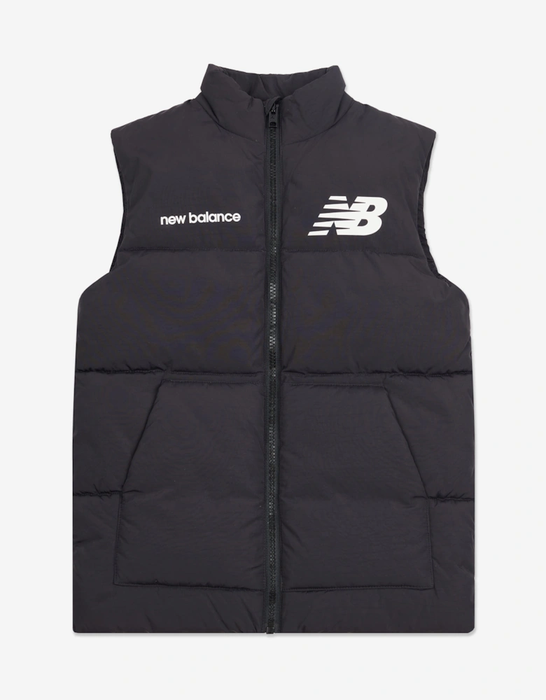Boys Logo Quilted Gilet in Black