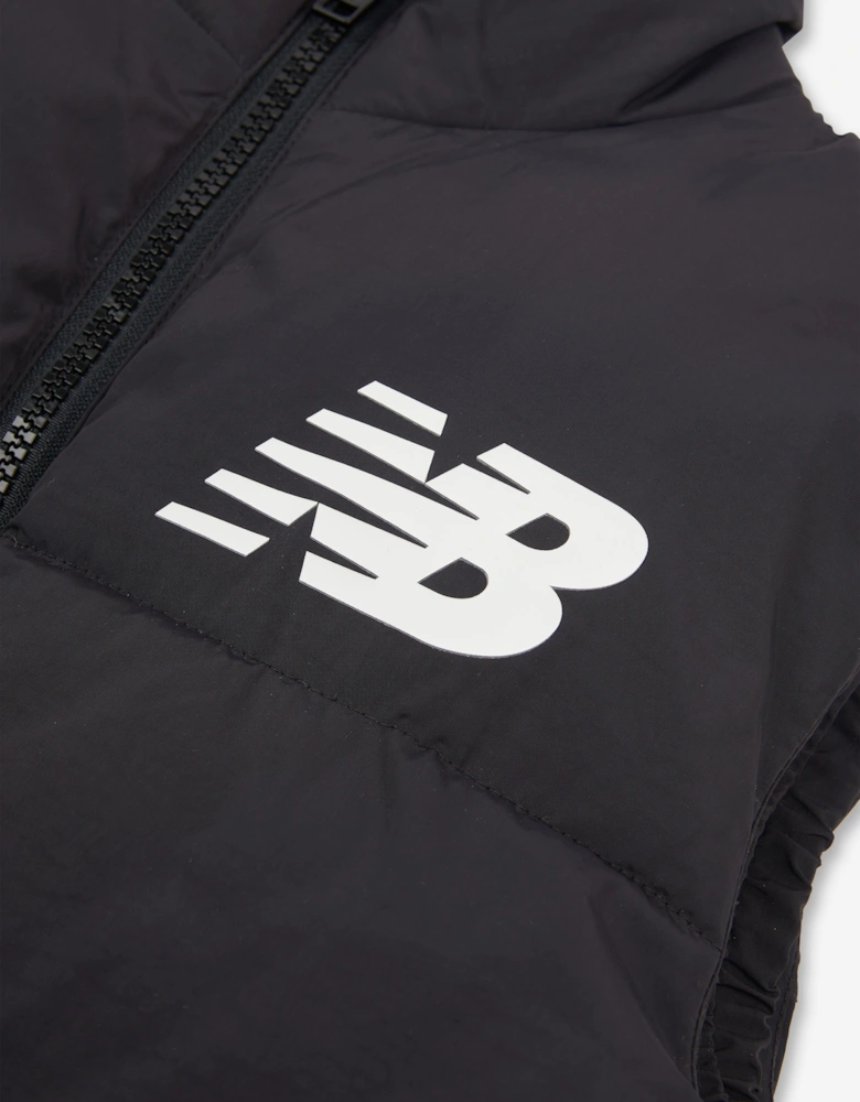 Boys Logo Quilted Gilet in Black