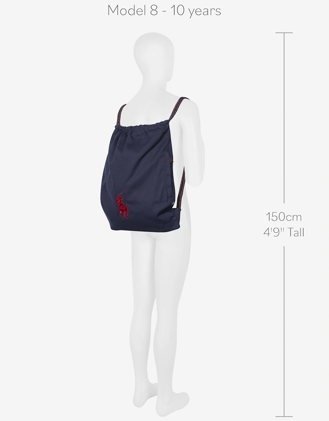 Kids Polo Canvas Drawstring Bag in Navy (49cm)