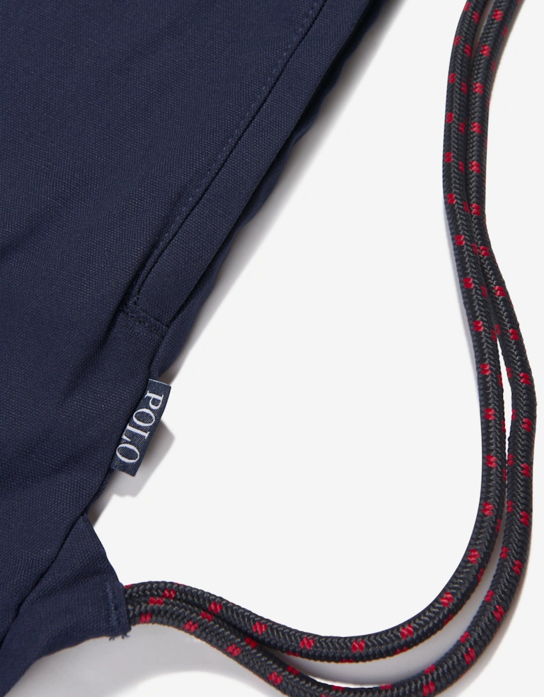 Kids Polo Canvas Drawstring Bag in Navy (49cm)